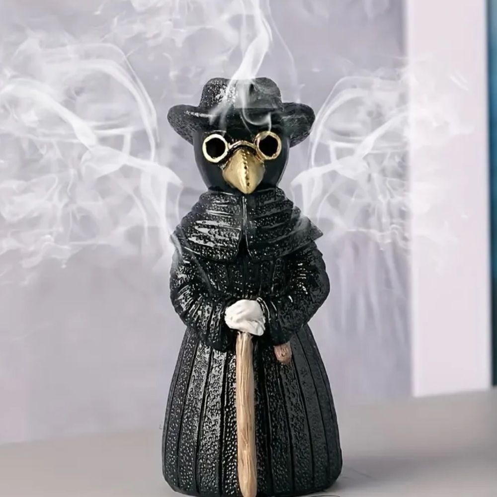 Black and Gold crow incense burner